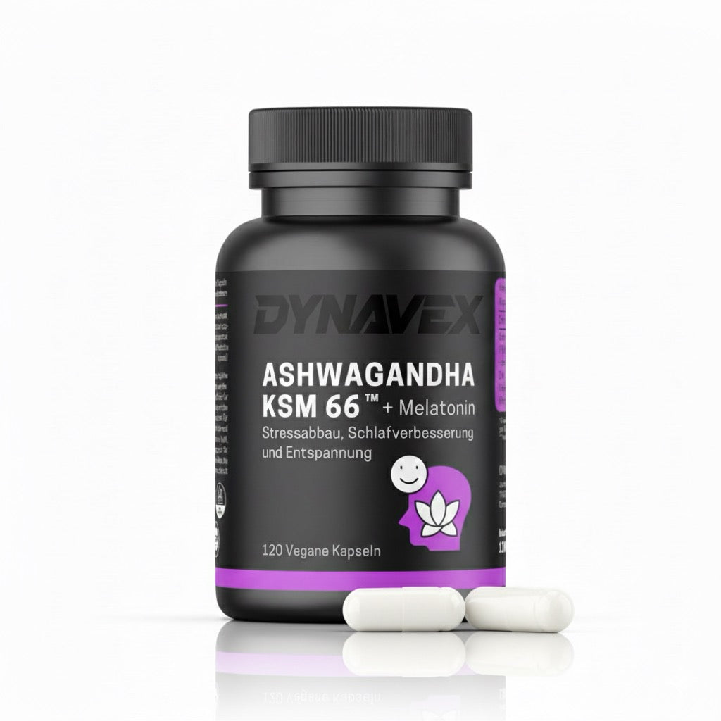 ASHWANGANDHA KSM 66 + MELATONIN, 120 Vegane Kapseln