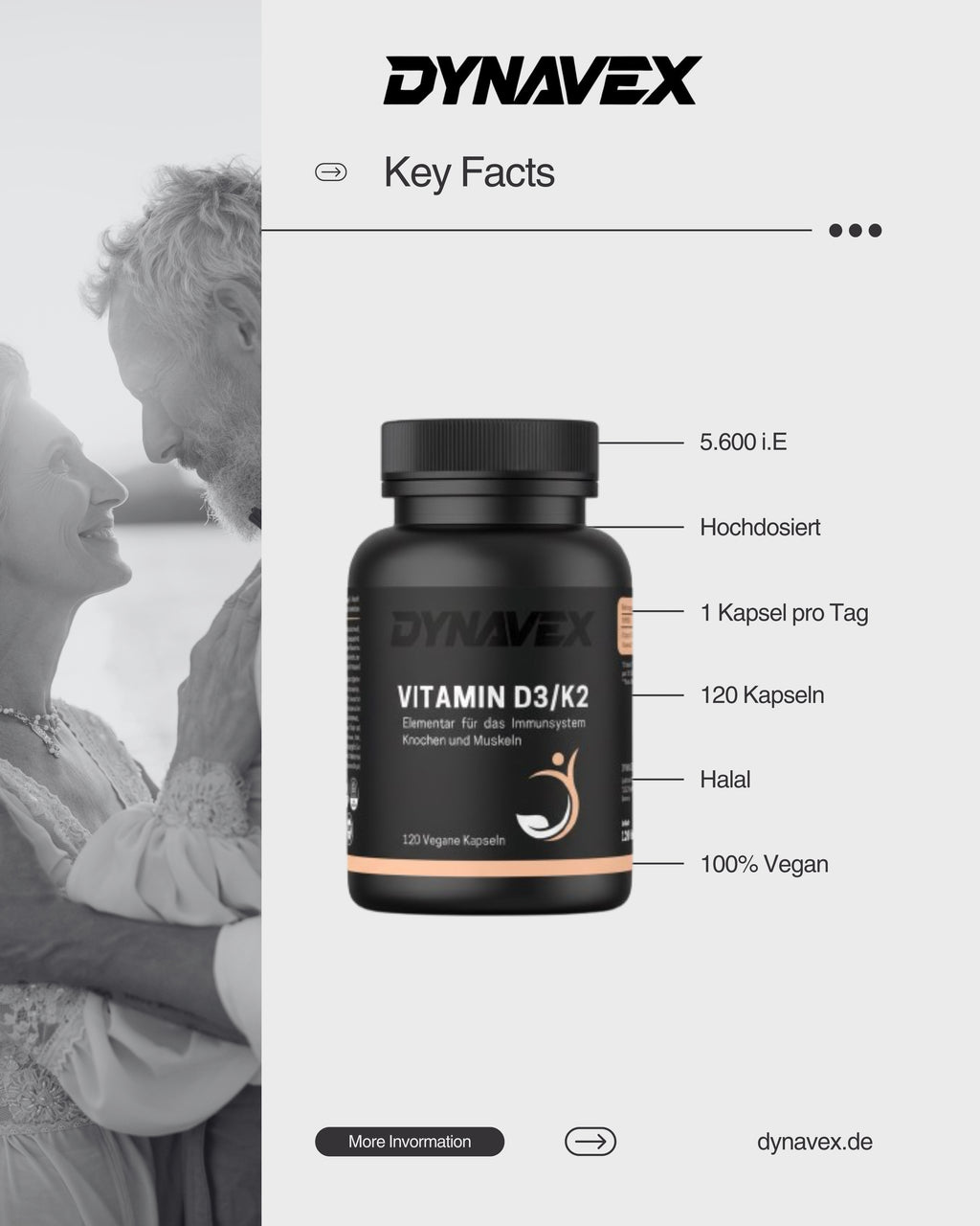 VITAMIN D3/K2, 120 Vegane Kapseln