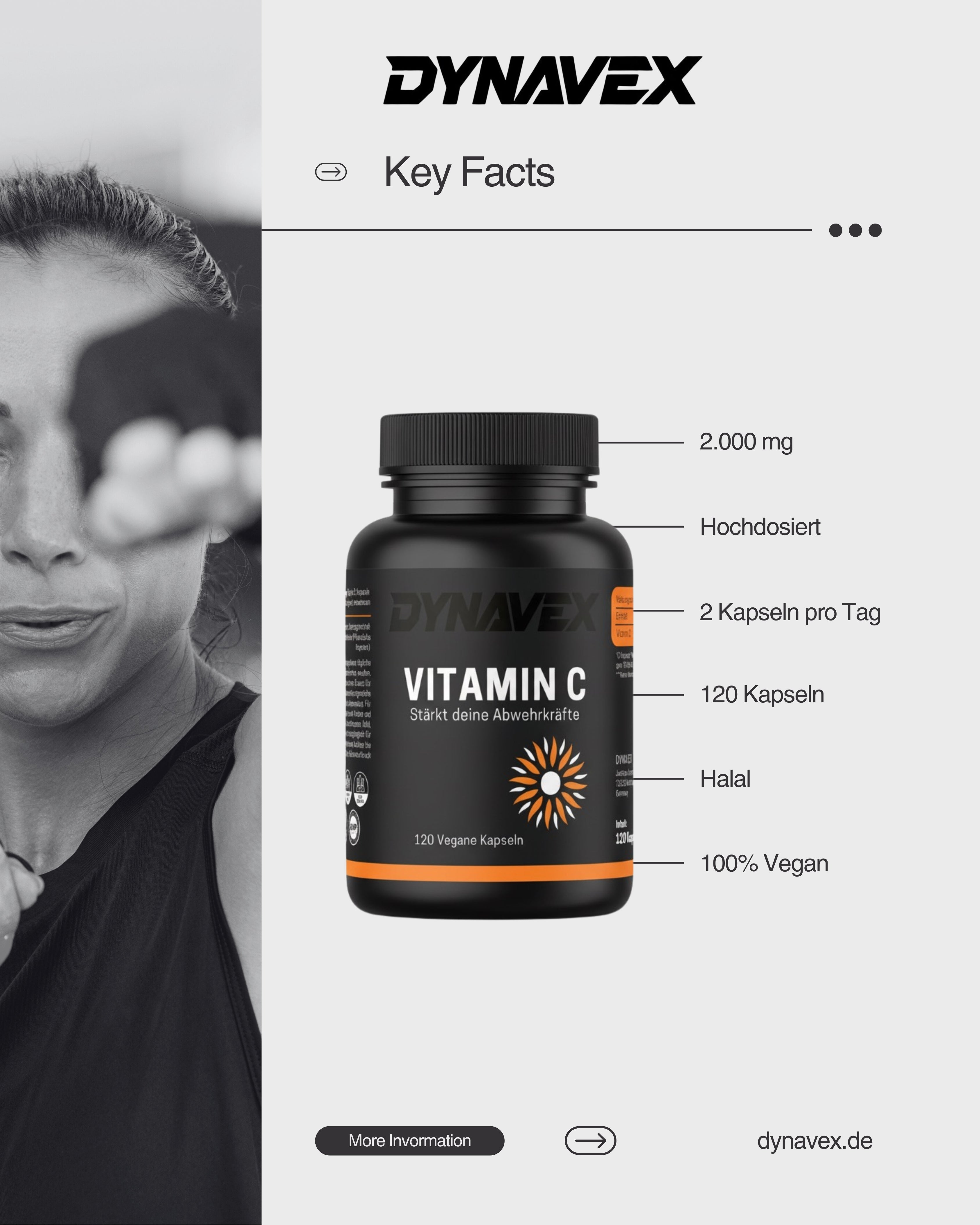 VITAMIN C, 120 Vegane Kapseln